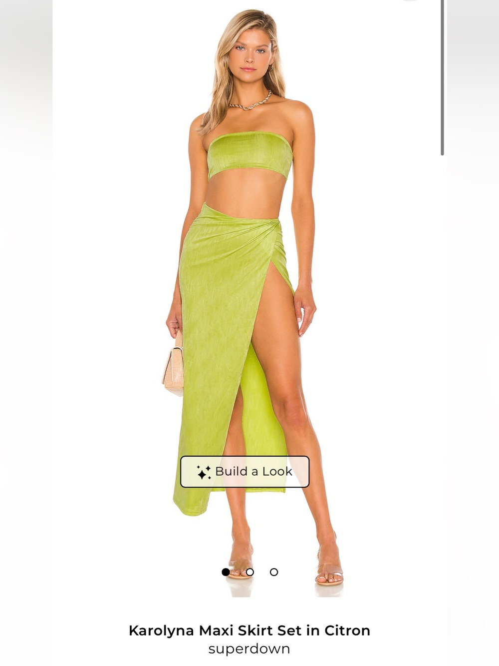 superdown Karolyna maxi skirt set in citron